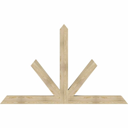 Ekena Millwork Saratoga Rough Sawn Timber Gable Bracket, Douglas Fir, 96"W x 60"H x 6"D x 6"F, 15/12 Pitch GBW096X60X0606SAR00RDF